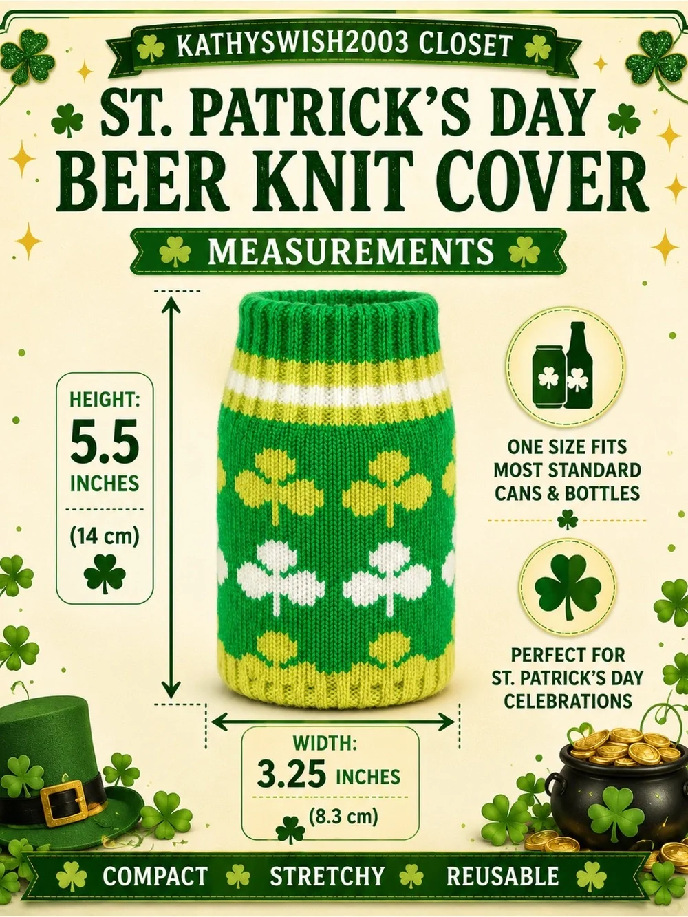Drink Knit Cover to Celebrate St Patrick’s Day